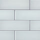 3x9 Ice Patterned Solid-Color Glossy Smooth Glass Tile Light Gray