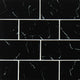 3X6 Nero Patterned Marble-Look Matte Smooth Glass Tile Black White