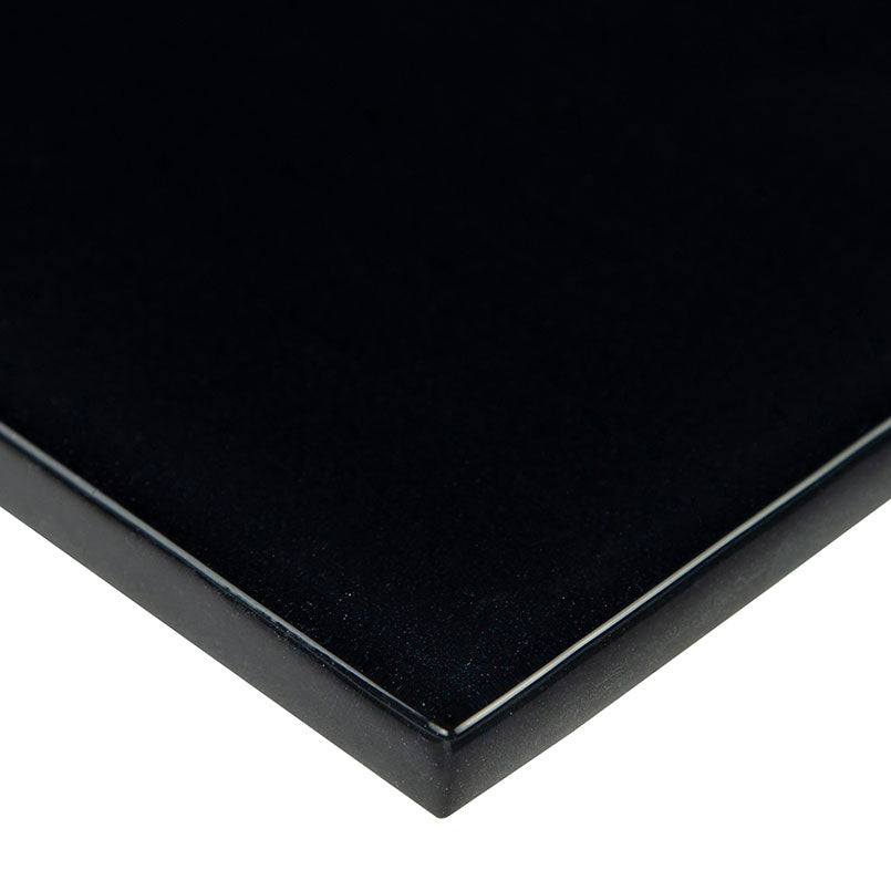 3X6 Nero Patterned Marble-Look Matte Smooth Glass Tile Black White