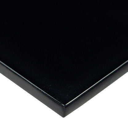 3X6 Nero Patterned Marble-Look Matte Smooth Glass Tile Black White