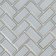 12x12 Ice Herringbone Mosaic Solid-Color Glossy Beveled Glass Tile Light Gray
