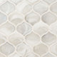 12x12 Pearla Arabesque Mosaic Marble-Look Glossy Smooth Glass Tile White Pearl