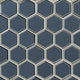 3'' Vague Hexagon Mosaic Solid-Color Glossy Beveled Glass Tile Gray Blue