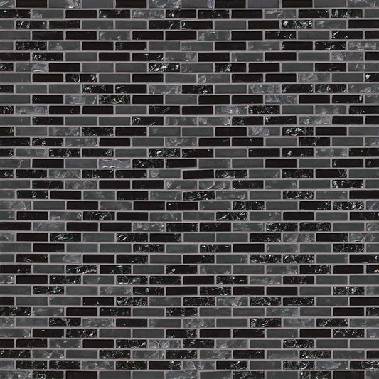 5/8x2 Glissen Mosaic Solid-Color Glossy Textured Glass Tile