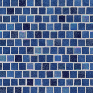 Dark Blue - 1x1 Hawaiian Mosaic Solid-Color Glossy Smooth Glass Tile