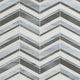 12x12 Urban Chevron Mosaic Mixed-Color Glossy Textured Glass Tile Gray Blue