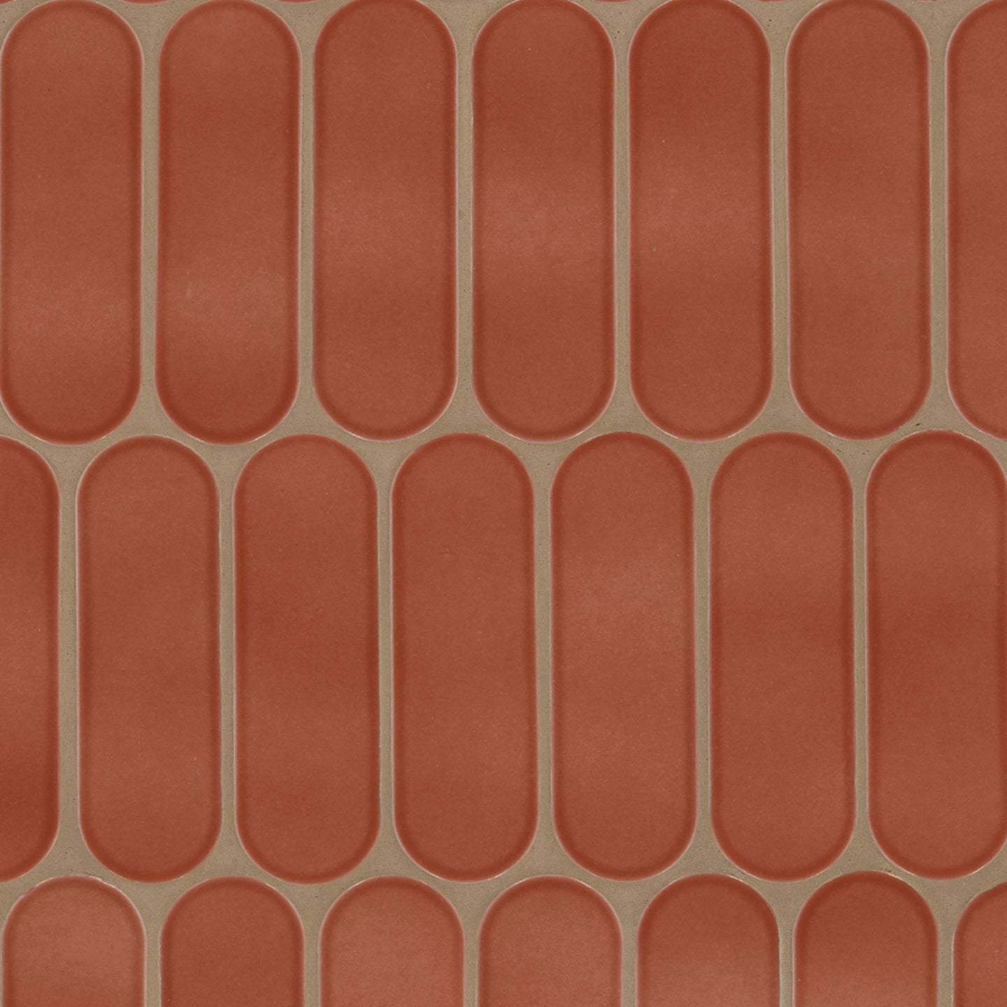 12x12 Terra Oval Solid-Color Glossy Smooth Glass Tile Pink Terracota