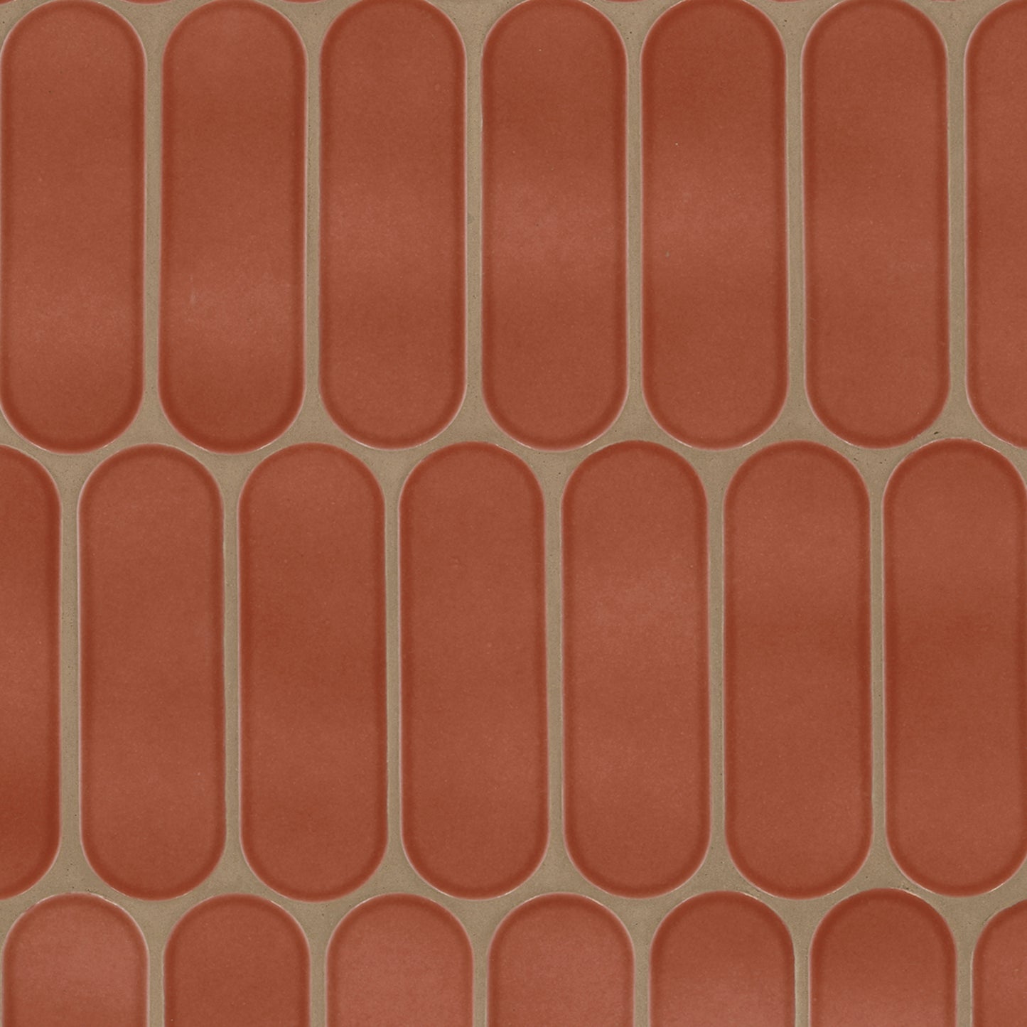 12x12 Terra Oval Solid-Color Glossy Smooth Glass Tile Pink Terracota