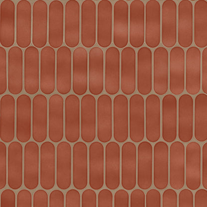 12x12 Terra Oval Solid-Color Glossy Smooth Glass Tile Pink Terracota