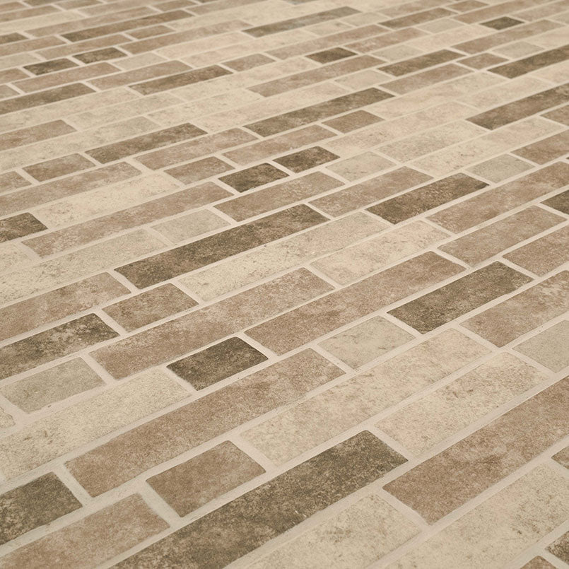 12x12 Sandhills Mosaic Stone-Look Matte Smooth Glass Tile Brown Beige