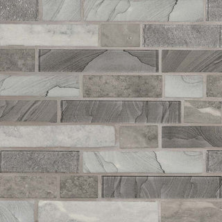 12x12 Tarvos Mosaic Stone-Look Matte Smooth Glass Tile