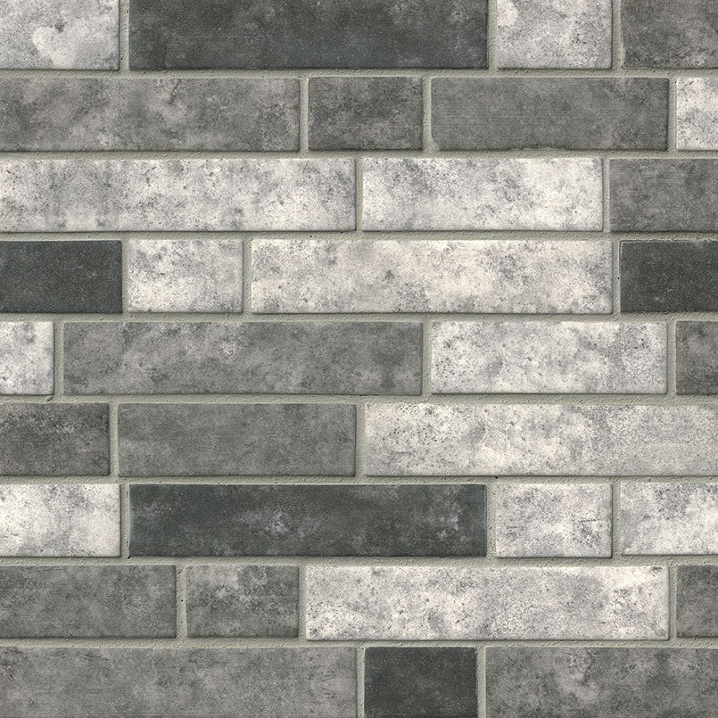 12x12 Urban Mosaic Stone-Look Matte Smooth Glass Tile Gray Black