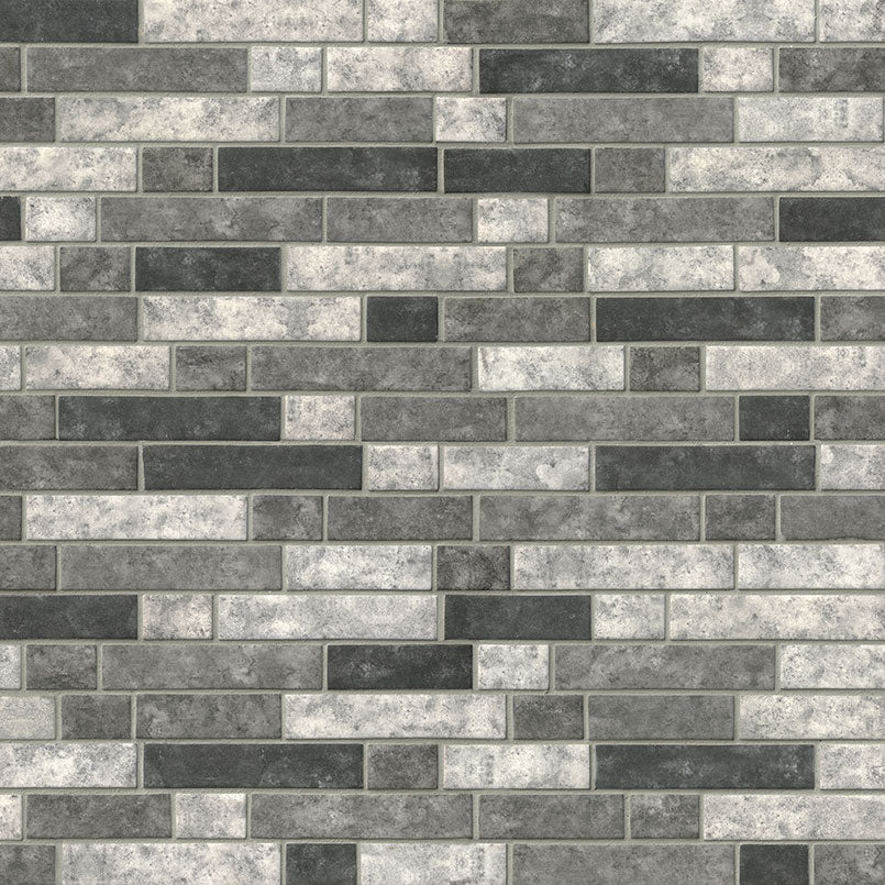 12x12 Urban Mosaic Stone-Look Matte Smooth Glass Tile Gray Black