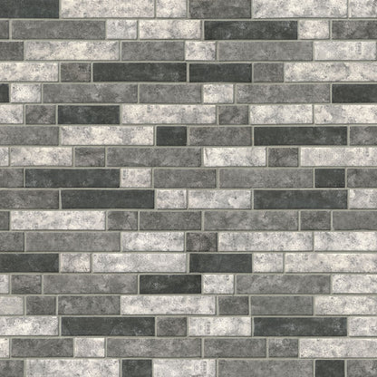 12x12 Urban Mosaic Stone-Look Matte Smooth Glass Tile Gray Black