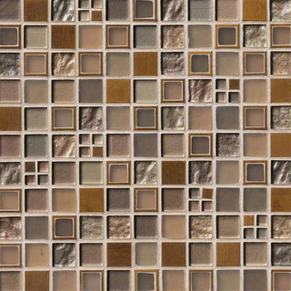 12x12 Manhattan Mosaic Metallic-Look Metallic Textured Glass Tile