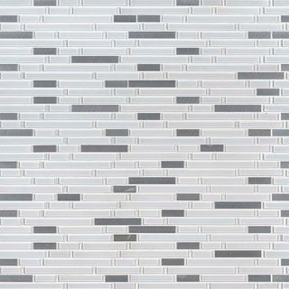 White Gray - 12x12 Lucid Mosaic Metallic-Look Metallic Textured Glass Tile