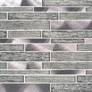 12x12 Volcanic Mosaic Metallic-Look Metallic Textured Glass & Metal Tile
