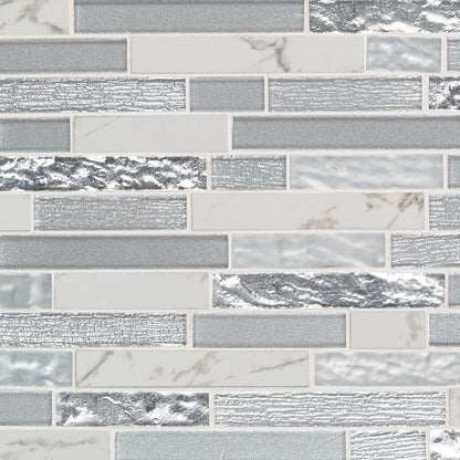 12x12 Whistler Mosaic Metallic-Look Metallic Textured Porcelain Tile Beige Silver