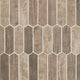 12x12 Driftwood Picket Mosaic Wood-Look Matte Smooth Glass Tile Beige Brown