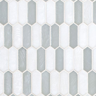 12x12 Pixie Picket Mosaic Solid-Color Glossy Textured Glass Tile