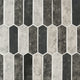 12x12 Urban Picket Mosaic Stone-Look Matte Smooth Glass Tile Gray Black
