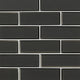 2x6 Metallic Mosaic Metallic-Look Glossy Beveled Glass Tile Dark Gray