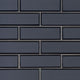 2x6 Vague Solid-Color Glossy Beveled Glass Tile Dark Blue