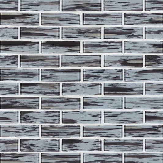 2x6 Verde Mosaic Stone-Look Matte Smooth Glass Tile