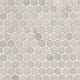 MISC. Greecian Hexagon Mosaic Natural-Look Polished Textured Marble Tile Soft Gray