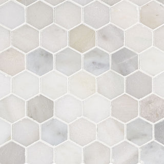 12x12 Greecian Hexagon Mosaic Natural-Look Polished Smooth Marble Tile