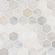12x12 Greecian Hexagon Mosaic Natural-Look Polished Smooth Marble Tile Soft Gray