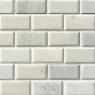 12x12 Greecian Subway Pattern Mosaic Natural-Look Polished Smooth Marble Tile