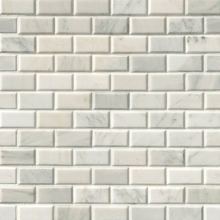 Soft White - 12x12 Greecian Subway Pattern Mosaic Natural-Look Polished Smooth Marble Tile