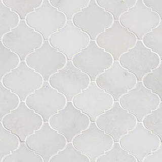 12x12 Greecian Arabesque Mosaic Natural-Look Polished Smooth Marble Tile
