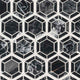 12x12 Hexagono Hexagon Framed Border Mosaic Natural-Look Polished Smooth Marble Tile Black White