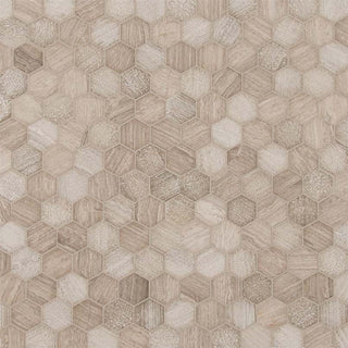 Light Brown - 2" Honey Hexagon Mosaic Natural-Look Matte Textured Marble Tile