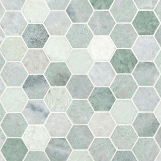 2" Iceland Hexagon Mosaic Natural-Look Polished Smooth Marble Tile