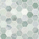 2'' Iceland Hexagon Mosaic Natural-Look Polished Smooth Marble Tile White Green