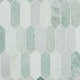 12x12 Iceland Picket Mosaic Natural-Look Polished Smooth Marble Tile White Green