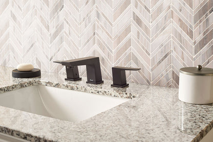 12X12 Palisandro Chevron Mosaic Natural-Look Polished Smooth Marble Tile Beige Gray