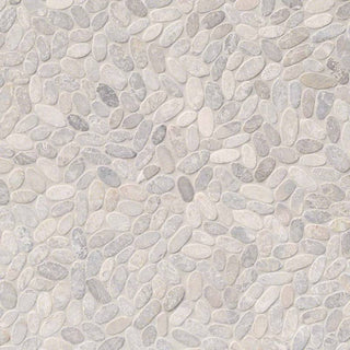 12x12 Rio Lago Oval Mosaic Pebble-Look Tumbled Textured Marble Tile