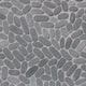 12x12 Rio Lago Oval Mosaic Pebble-Look Matte Textured Marble Tile Charcoal Gray
