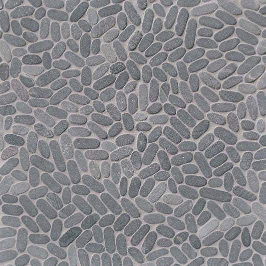 12x12 Rio Lago Oval Mosaic Pebble-Look Matte Textured Marble Tile