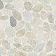 12x12 Rio Lago Oval Mosaic Pebble-Look Tumbled Smooth Marble Tile Ivory Gray