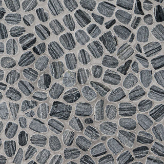 12x12 Rio Lago Oval Mosaic Pebble-Look Tumbled Textured Marble Tile