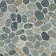 12x12 Rio Lago Oval Mosaic Pebble-Look Tumbled Textured Marble Tile Forest Green