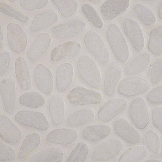 12x12 Rio Lago Oval Mosaic Pebble-Look Tumbled Textured Marble Tile