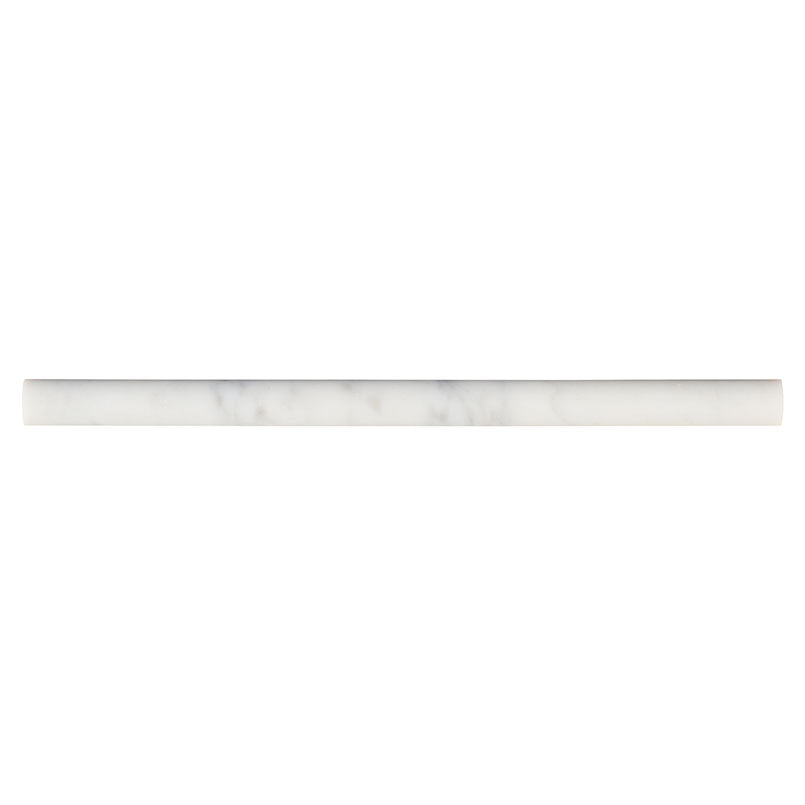MISC. Carrara Rhombus Pencil Moulding Natural-Look Honed Smooth Marble Tile Soft Gray