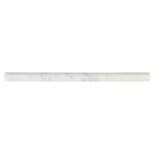 3/4x12 Carrara Rhombus Pencil Moulding Honed Smooth Marble Tile