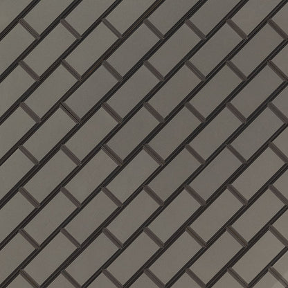 2x4 Crisson Solid-Color Matte Beveled Glass Tile Dark Taupe